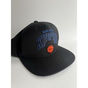 Mitchell & Ness New York Knicks Black Adjustable Snapback Hat Cap Blackout